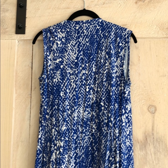 DVF Blue Snakeskin Print Jersey Wrap Dress - Picture 5 of 5